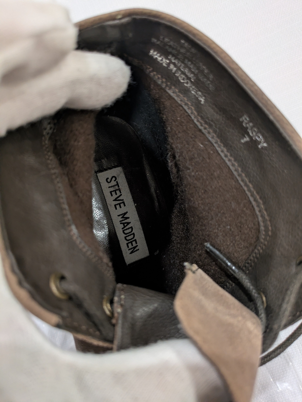 Genuine Leather Steve Madden Booties Platform Chunky Block Heels Size 7 Raspy